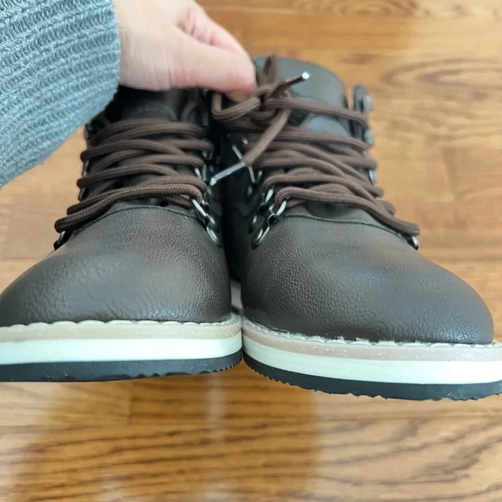 NAUTICA Alize Kids Ankle Chukka Boots Leather LaceUp Lug Sole sz Youth 3 Outdoor